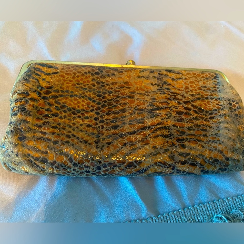 HOBO brown snakeskin Lauren wallet